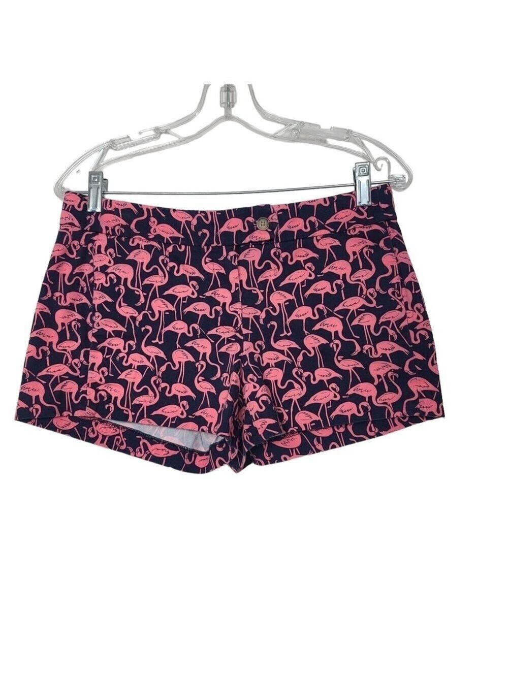 J. Crew Factory Blue Pink Flamingo Print Shorts 2